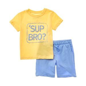 Freestyle Boys  2Pc Sup Bro T-Shirt & Short Set, Yellow